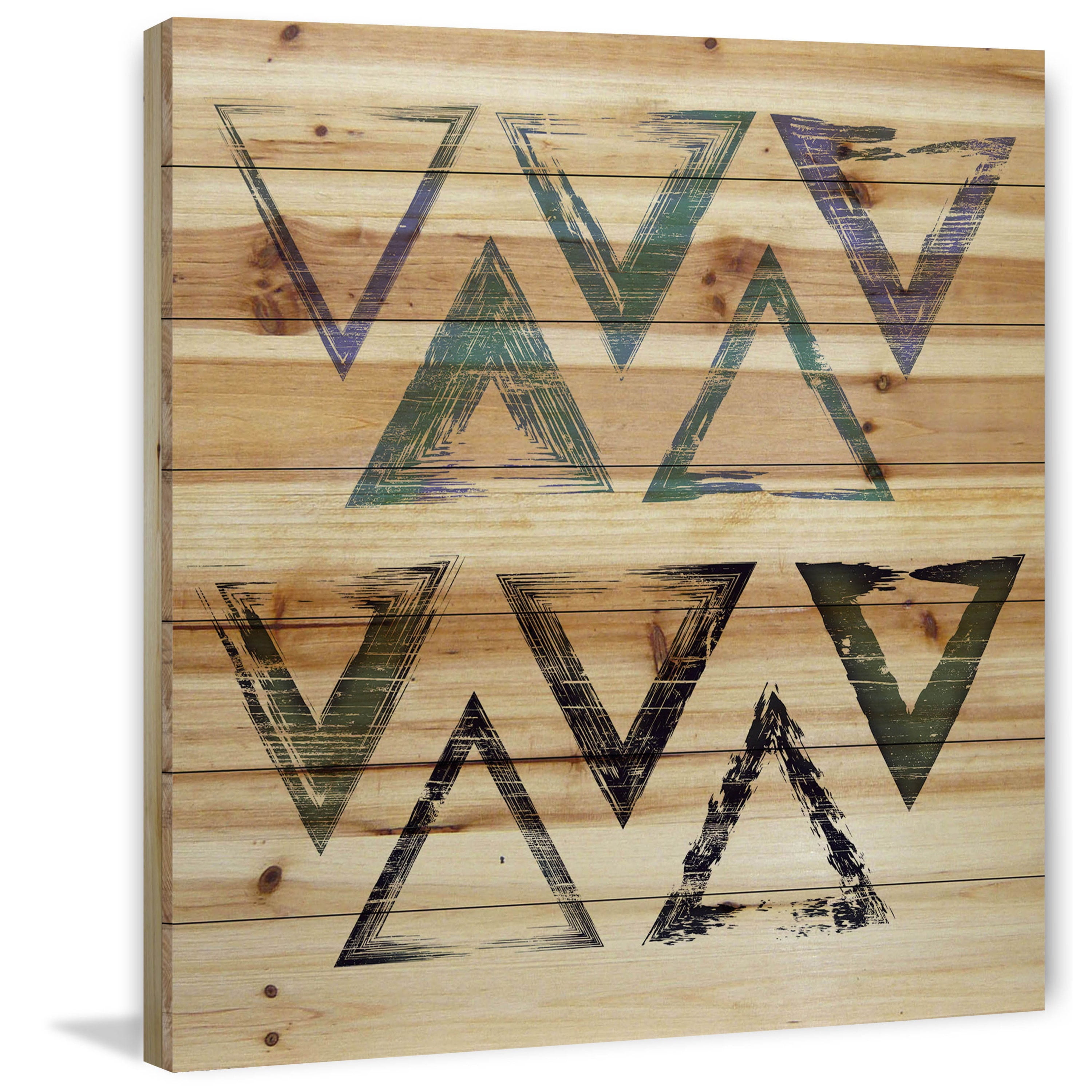Marmont Hill - "Outlines" Painting Art Print on Natural Pine Wood