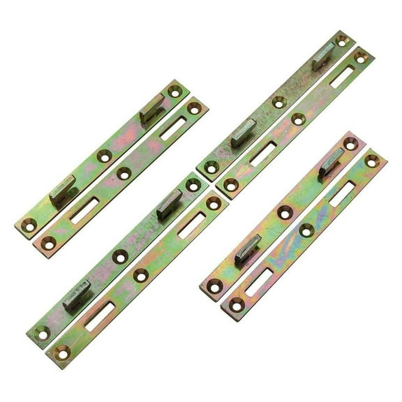 Bed Rail Brackets 6” x 5/8” (4-Pack) - Wrought Steel Bed Frame Fasteners - Heavy Duty Bed Rail Connectors for DIY Wood Bed Assembly & Repair