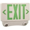 Monument Combination Led Exit Sign And Emergency Light, Green Lettering