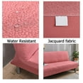 thumbnail image 2 of Dowbom Armless Futon Slipcover Full size,Stretch Futon Cover for 3 Seater Furniture Protector with Elastic Bottom Dust-Proof Jacquard Sofa Bed Slipcover for Without Armrests Couch Bed-Pink, 2 of 8