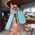 thumbnail image 2 of for Cadillac Key Fob Cover with Keychain, Blue Leather Rhinestone Key Case Protection Shell Compatible with Escalade CTS SRX XT5 ATS STS CT6 Bling Car Accessories, 2 of 5