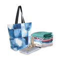thumbnail image 2 of FORMRS Womens Canvas Tote Bag with Zipper Inner Pocket Shoulder Handbag, Blue Pattern, 2 of 7