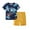 Navy Blue T-Shirt + Yellow Pants, variant on LYMAYTER Kids Boys Crewneck T-Shirt Outfit 2PCS Toddler Cotton Printing Short Sleeve Tees Shorts Set for 2-8 T