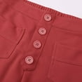 thumbnail image 6 of Fiaer,Womens Pants Straight Leg,Joggers for Women Plus Size Buttons,Women's High Waisted Casual Trendy Trousers with Pocket Watermelon Red XL, 6 of 8