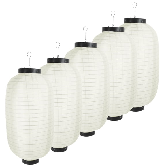 Dytern Party 5pcs 24x45cm Silk Lantern Festival Party Decorative Lantern for Mid-Autumn New Year (Beige)