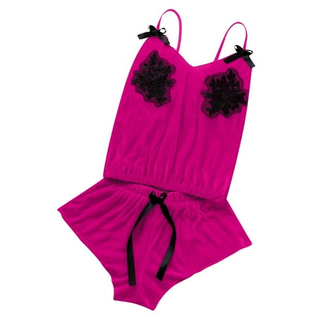 

YUNAFFT Clearance Pajamas For Women Plus Size Fire Sale Women V-Neck Velvet Sexy Stain Pajamas Bowknot Shorts Set