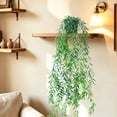 thumbnail image 4 of Hanging Artificial Pothos with Pot, Faux Trailing Green Vine Plant for Indoor Wall Shelf Home Decor, 4 of 6