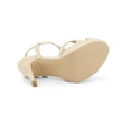 thumbnail image 5 of BLISSFUL STEP Women's Shoes T Strap Slingback Platform Stiletto Heel Sandals Beige 6.5, 5 of 8