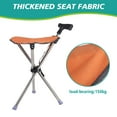 thumbnail image 2 of Eurhowing 2-in-1 Folding Walking Stick with Seat, Portable Trekking Pole & Hiking Chair, Adjustable Aluminum Cane for Seniors, Hiking, Camping, Up to 330lbs, Orange, 2 of 8