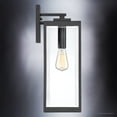 thumbnail image 4 of Luxury Modern Farmhouse Outdoor Wall Sconce, 20.00''H x 7.00''W, with Industrial Style Elements, Minimalist Design, Natural Black Finish and Clear Glass Panel With Beveled Edge, UQL1332, 4 of 7
