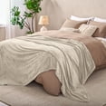 thumbnail image 3 of Bare Home Microplush Fleece Blanket - Ribbed Texture - Fuzzy Microfleece - Soft & Plush - King, Oyster, 3 of 6