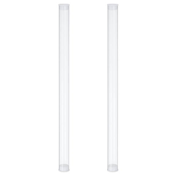 Uxcell Clear Rigid Tube Plastic Tubing with End Caps, 257mm Length, 15mmx16mm