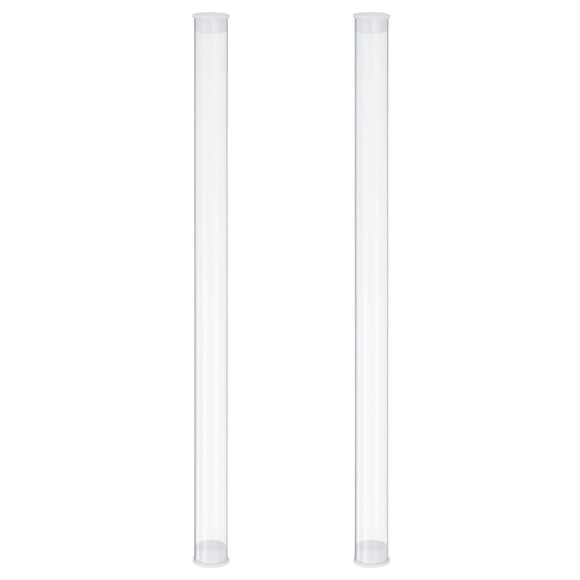Uxcell Clear Rigid Tube Plastic Tubing with End Caps, 257mm Length, 15mmx16mm