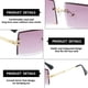 thumbnail image 3 of Gafas de sol cuadradas sin marco con borde, gafas de sol de tendencia a la moda, hechas de PC, plástico, metal, 3 of 5