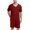 Red, variant on JIKNTTR Mens 2 Pieces Outfits Men's Pajama Set Sleepwear Lightweight Short Sleeve V Neck Shirts And Shorts Soft Comfy Sleep Sets Fashionable Sport Suit