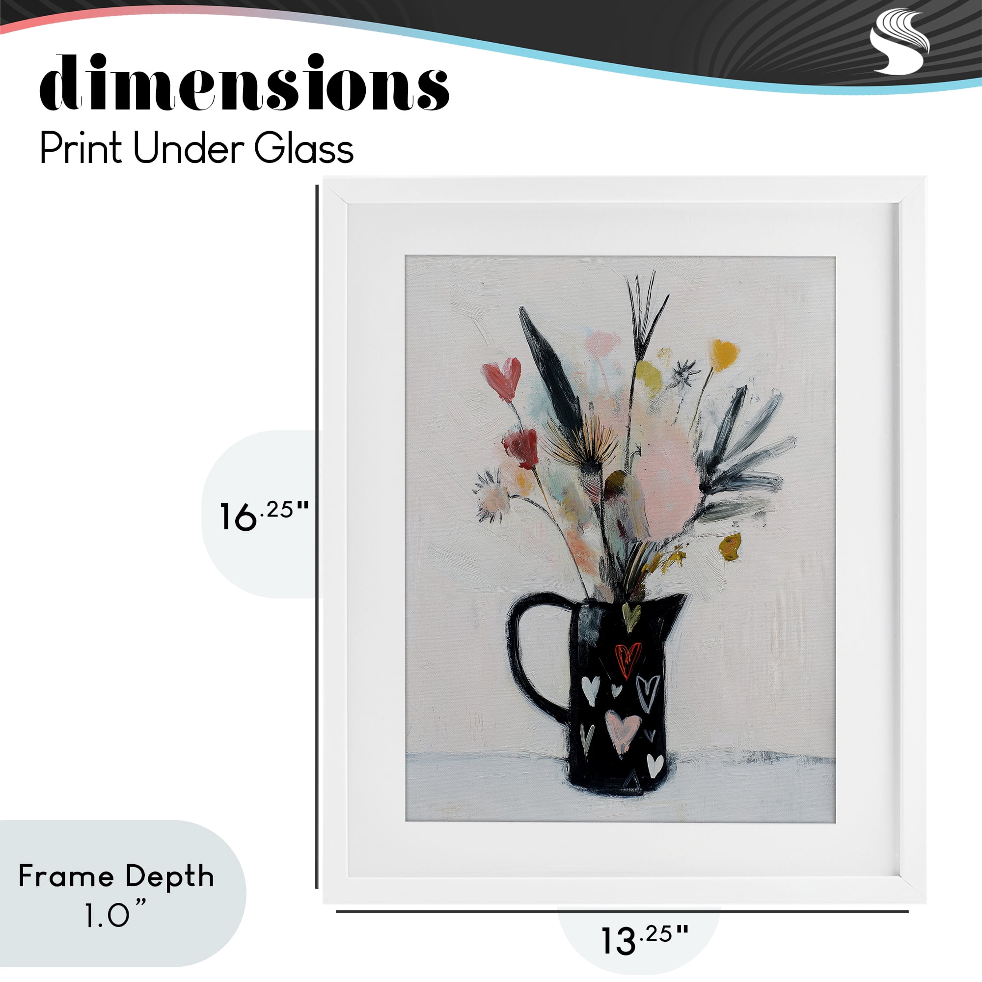 Stupell Industries Vase Of Abstract Time White Framed Print Under Glass, design by Svetlana Aleynikova