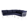 thumbnail image 1 of Modway Riverside Sectionnel de Patio Extérieur en Aluminium 5 Pcs, Blanc/marine, 1 of 13