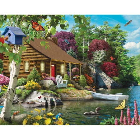 Bits & Pieces 200-Pc Cabin on the Lake Scenic Puzzle by Alan Giana 15×19 in