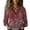 Red, variant on QASIEATN Button Down Blouses for Women Spring Casual Print Long Sleeve Shirts Casual Business Work Tops
