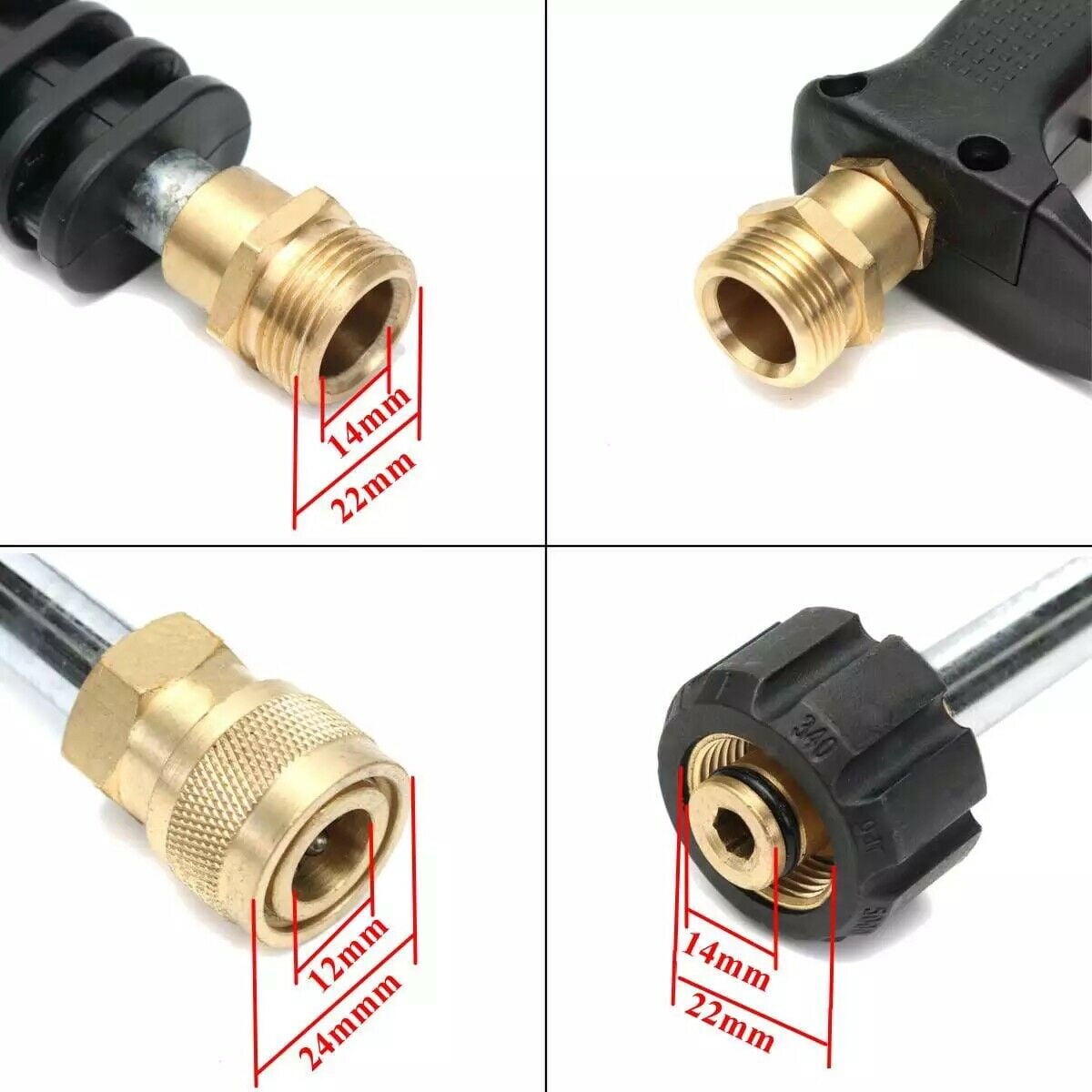 iMeshbean 4000psi Car Power High Pressure Washer Gun Wand Lance Spray Tips Turbo Nozzles
