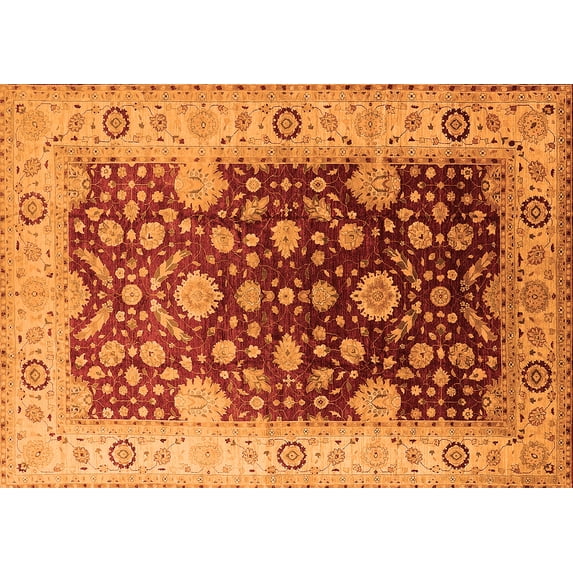 Ahgly Company Indoor Rectangle Oriental Orange Traditional Area Rugs, 2' x 3'