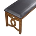 thumbnail image 3 of Gary 46 Inch Wood Bench with Leatherette Seat Brown - Saltoro Sherpi, 3 of 5