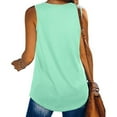 thumbnail image 5 of USSUMA Summer Tops for Women Trendy V Neck Sleeveless Dressy Shirts Blouses Flowy Pleated Tank Camis Women's Tops Summer 2022 Basic Solid Color Casual Tshirts Tunic Plus, 5 of 7
