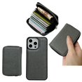 thumbnail image 4 of Allytechgroup for iPhone 16 Plus Wallet Case Card Holder, PU Leather Phone Case Women Men Protective Cover Wrist Strap Zipper Credit Card Slots For iPhone 16 Plus, Gray, 4 of 12