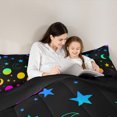 thumbnail image 5 of jejeloiu Colorful Stars Print Queen Comforter Set,Multicolor Moon Bedding Sets,Galaxy Planet Theme Bedding Comforter Set For Boys Girls,Super Cozy Room Decor Reversible,3 Pieces, 5 of 8