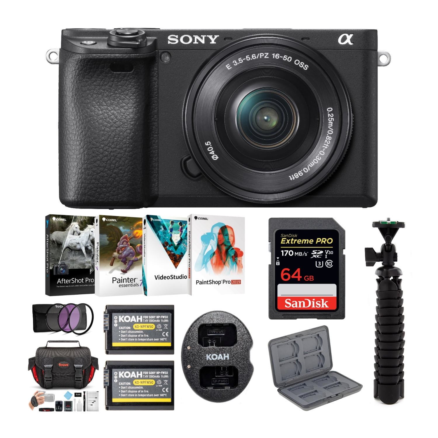 Sony a6400 Mirrorless Digital Camera with 1650mm Lens Bundle Walmart