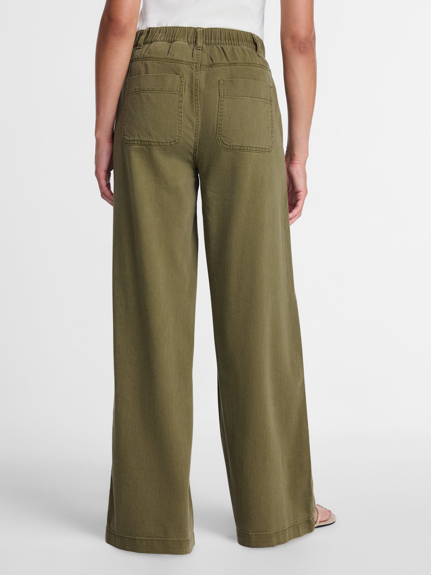 Time and Tru Women's High Rise Draped Utility Jeans, 30" Inseam, Sizes XS-XXXL