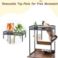 thumbnail image 4 of Litter Box Enclosure with Storage Shelves, 3 Level  Tree Tower with Elevated Feeding Bowl, Hidden Washroom Condo for Living Room, Brown, 4 of 6