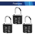 thumbnail image 3 of HUGFEGWE 8 Digit Combination Padlock Push Button Lock for Suitcase Luggage Drawer Door Toolbox,Fixed Gym Cabinet Door Toolbox Padlock Gym Sports School and Employee Lock,Black 3PCS CJB91-26070, 3 of 7