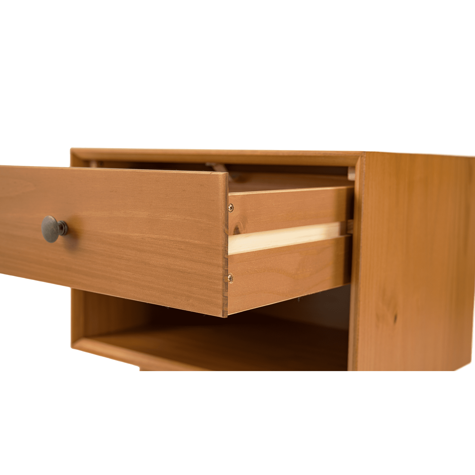 Mcm 1 Drawer Solid Wood Nightstand Caramel - For Adults and Teens