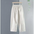 thumbnail image 2 of ZyeKqe Women's Pants Casual Loose Wide Leg Capris High Waist Palazzo Pants Cropped TrousersSummer Outfits, 2 of 3