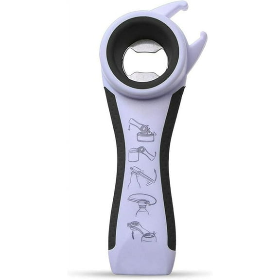 5 in 1 Lids off Jar Opener, Bottle Opener, Ideal For Women, Kids, Seniors - for Multipurpose Kitchen Tool, Easy open