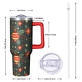 thumbnail image 2 of Snowman Holiday Christmas 40oz Coffee Cup Stainless Steel Insulated, Winter Travel Tumbler with Handle and Straw, Gift for Women Men, 2 of 4