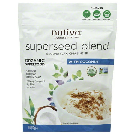 Nutiva Organic, non-GMO, Sustainably Farmed Chia, Flax, and Hemp Superseed Blend,