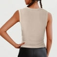 thumbnail image 4 of JGGSPWM Women's Ribbed Button Down Y2K Crop Tank Top Sleeveless Knit Vest Going Out Tops Beige M, 4 of 8