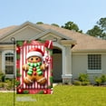 thumbnail image 2 of JOOCAR Gingerbread Man Christmas Garden Flag with Santa Hat and Candy Cane for Winter Christmas Home Outdoor Garden Yard Door Decor 12x18 inch, 2 of 5