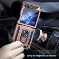thumbnail image 4 of KOMI for Samsung Galaxy Z Flip 6 Case with Hinge Protection and 360°Rotate Ring Magnetic Kickstand, Samsung Z Flip6 Phone Case for Samsung Galaxy Z Flip 6 5G (Red, for Samsung Galaxy Z Flip 6 Rose Gol, 4 of 6