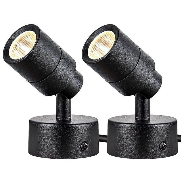 Paquete de 2 luces LED para interiores, foco interior de piso con luces ascendentes de 3w, iluminación interior con acento de 3000k
