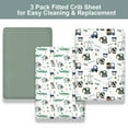 thumbnail image 3 of Bimocosy Crib Sheets Fitted 3 Pack for Baby Boys & Girls, Soft Microfiber Toddler Bed Sheets for Standard Crib & Toddler Mattresses 52'’ x 28'' (Truck), 3 of 7