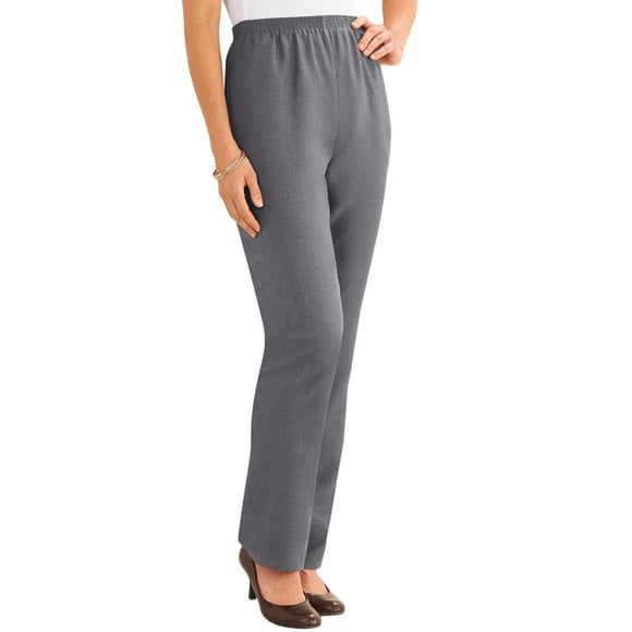Alfred Dunner Pantalon de Détente Décontracté Classique à Proportion pour Femmes, Gris, 12