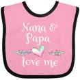 thumbnail image 3 of Inktastic Nana and Papa Love Me Heart Grandchild Boys or Girls Baby Bib, 3 of 4