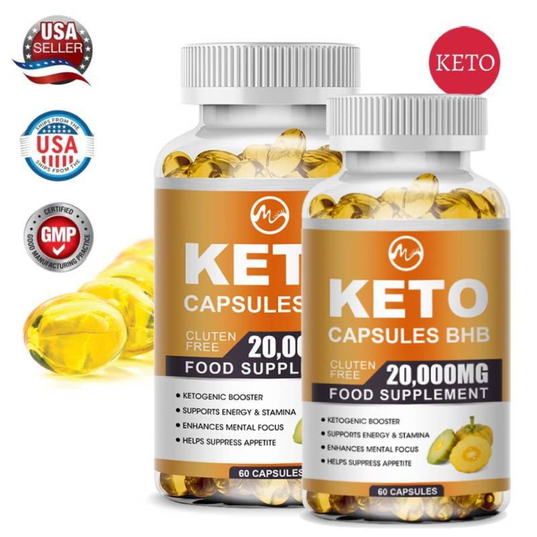 (2 Pack)Minch KETO BHB 20000mg Pure Keto Fat Burner Weight Loss Speed