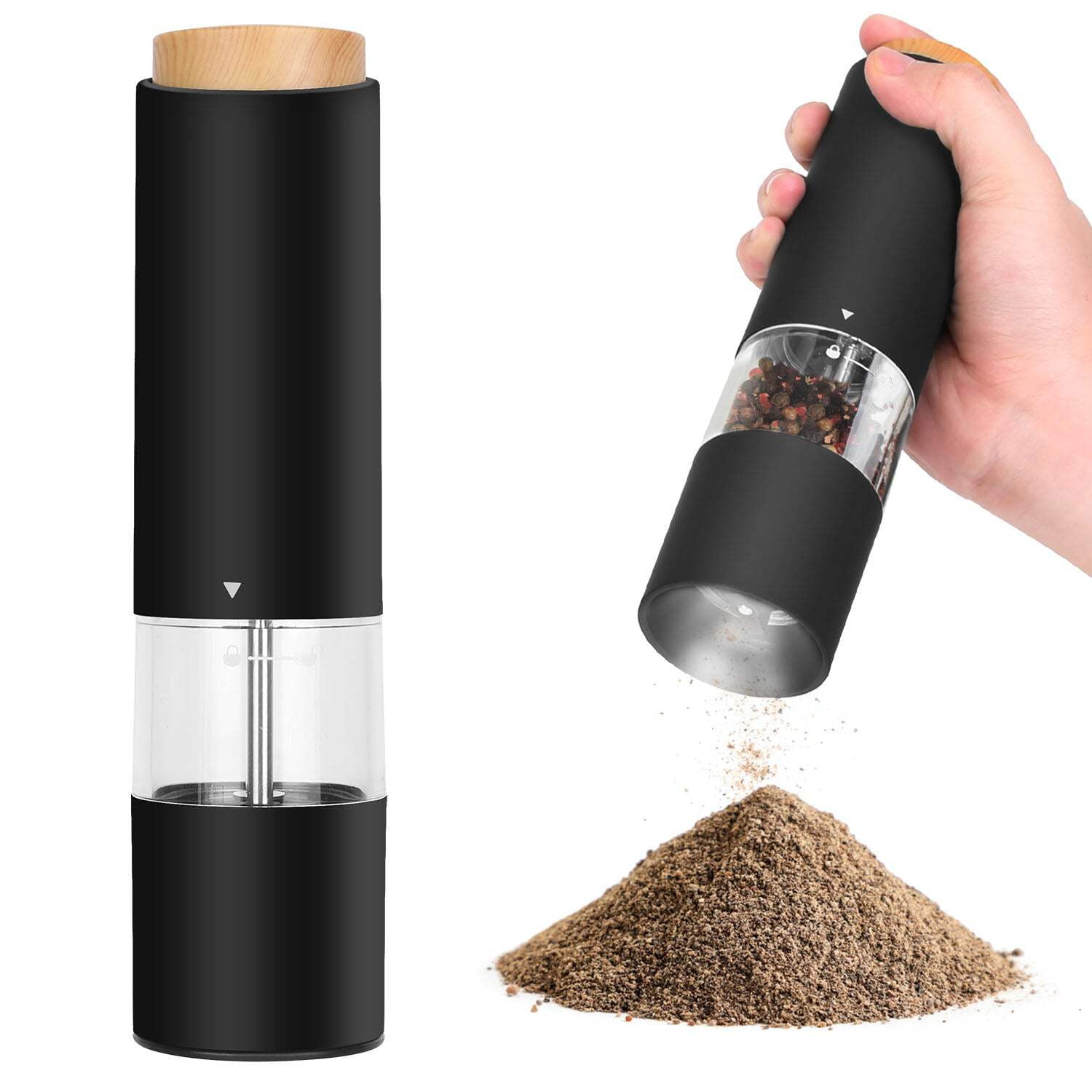 2Pcs Electric Salt and Pepper Grinder