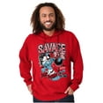 thumbnail image 4 of The Smurfs Kanji Keep Pushin Savage Men Big & Tall Graphic Hoodie Brisco Brands 3X, 4 of 5