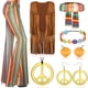 thumbnail image 1 of Disfraz Hippie Mujer Mukum 8 Piezas Conjunto Pantalones Acampanados Años 70, 1 of 7
