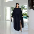 thumbnail image 5 of Plus Size Women Long Sleeve Tops and Split Skirts 2 Piece Obsidian Dress Outfits, 5 of 11